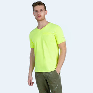 Guess pánské neonově žluté tričko Crew - M (G2F3)